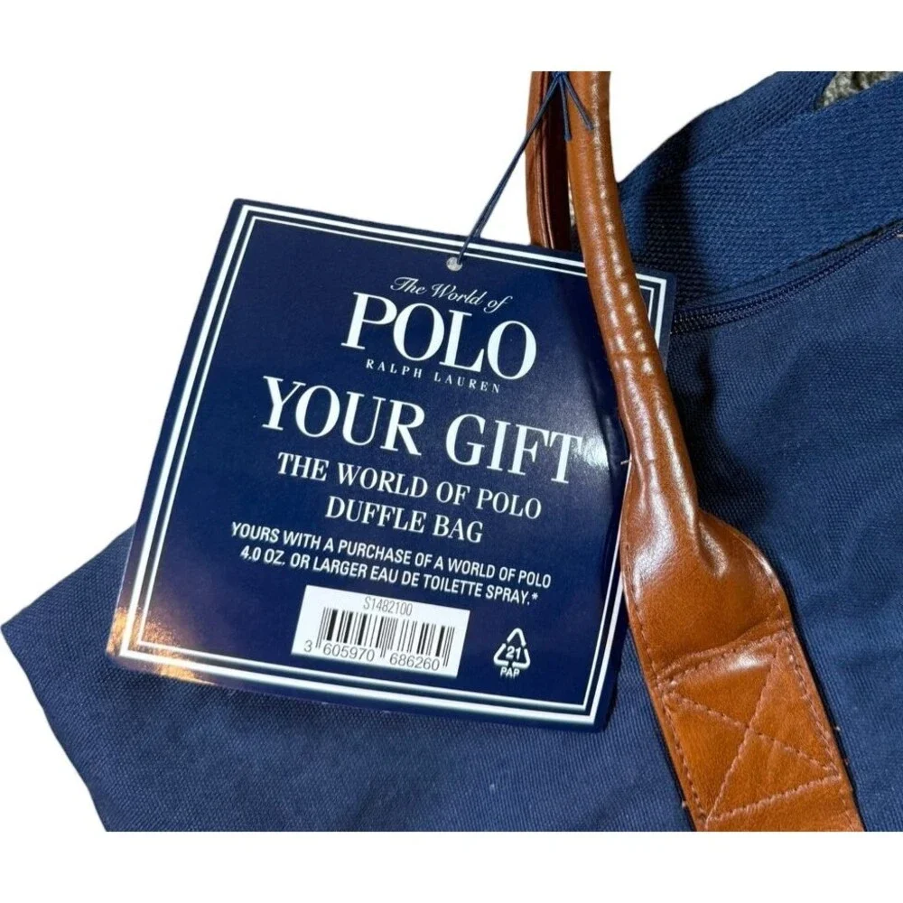 Ralph Lauren Polo Carry On Weekender Duffle Bag With Shoulder Strap Tote NWT